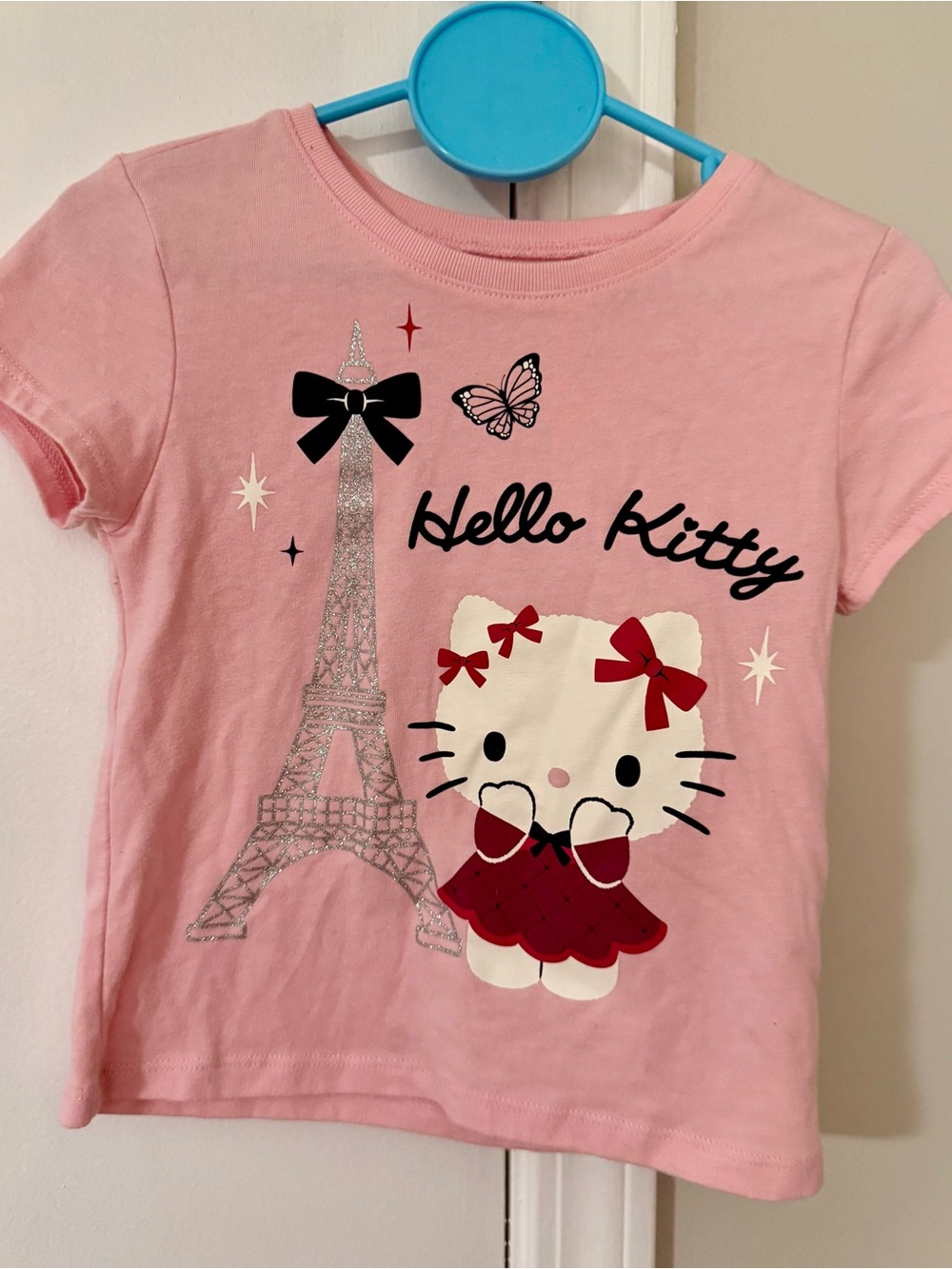 The Children's Place Hello Kitty Paris Eiffel Tower Graphic Tee Pink Size M 7/8